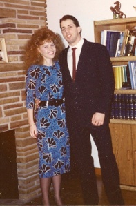 Me and the hoodlum at a more formal affair. (It was the '80's. Please forgive the hair!)